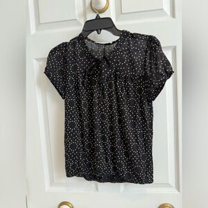 Black Polka Dot Women's Top-Loft/ SP